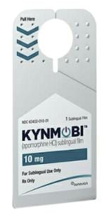 Imprint 10 - Kynmobi 10 mg sublingual film