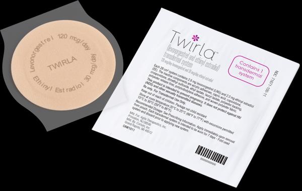 Image 1 - Imprint TWIRLA Levonorgestrel 120 mcg/day Ethinyl Estradiol 30 mcg/day - Twirla ethinyl estradiol 30 mcg and levonorgestrel 120 mcg per day transdermal system