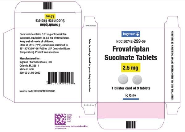 Image 1 - Imprint ZNF 2.5 - frovatriptan 2.5 mg