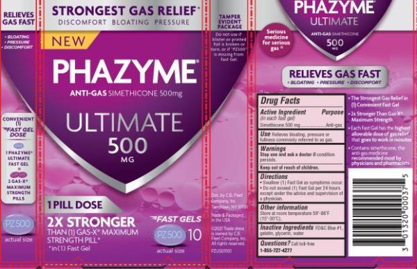 Image 1 - Imprint PZ500 - Phazyme Ultimate Strength simethicone 500 mg