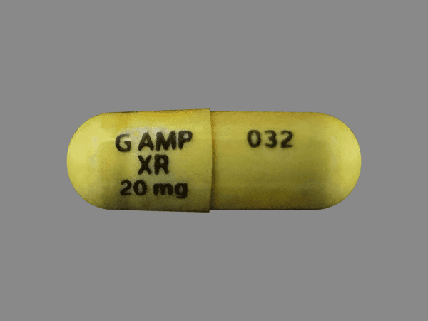 G AMP XR 20 mg 032 - Amphetamine and Dextroamphetamine Extended Release