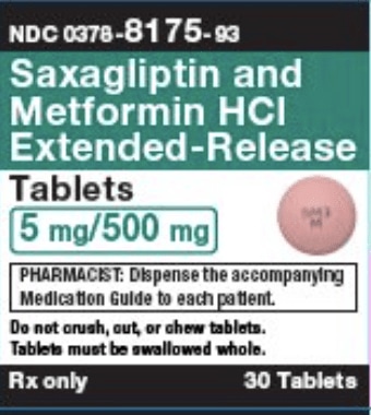 Imprint SM3 M - metformin/saxagliptin 5 mg / 500 mg