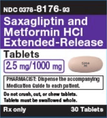 Imprint SM4 M - metformin/saxagliptin 2.5 mg / 1000 mg