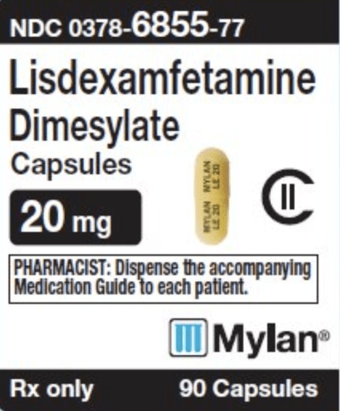 Image 1 - Imprint MYLAN LE 20 MYLAN LE 20 - lisdexamfetamine 20 mg