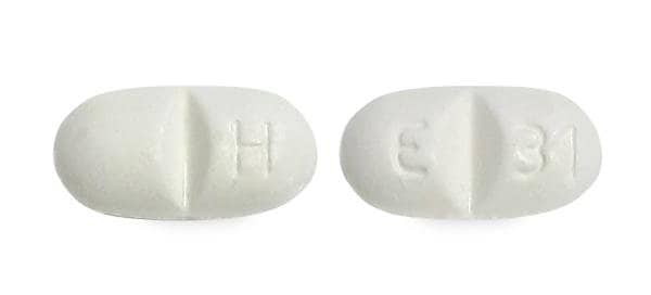 Imprint H E31 - eslicarbazepine 200 mg