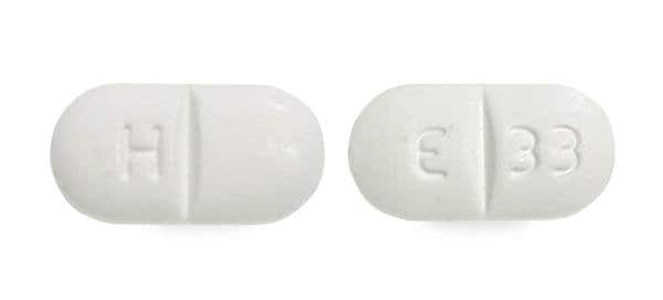 Imprint H E33 - eslicarbazepine 600 mg