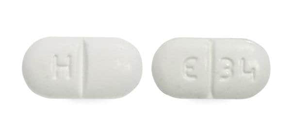 Imprint H E34 - eslicarbazepine 800 mg