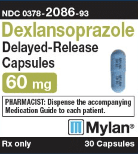 Imprint MYLAN DX 60 MYLAN DX 60 - dexlansoprazole 60 mg