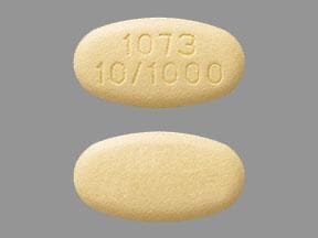 Imprint 1073 10/1000 - dapagliflozin/metformin 10 mg / 1000 mg