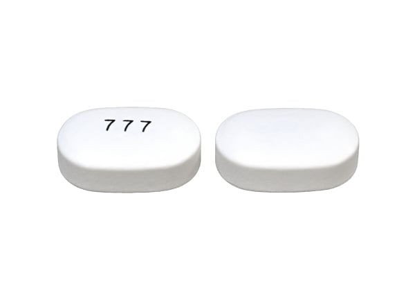 Imprint 777 - famotidine/ibuprofen 26.6 mg / 800 mg
