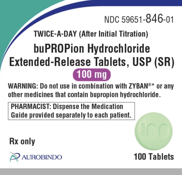 BU 100 - Bupropion Hydrochloride Extended Release (SR)