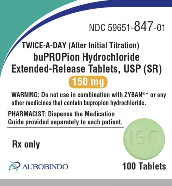 BU 150 - Bupropion Hydrochloride Extended Release (SR)