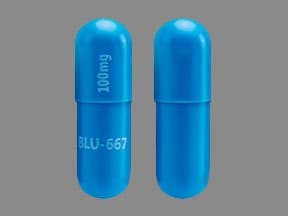 Pill Finder: BLU-667 100 mg Blue Capsule-shape - Medicine.com
