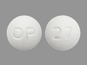 Imprint OP 27 - miglitol 100 mg