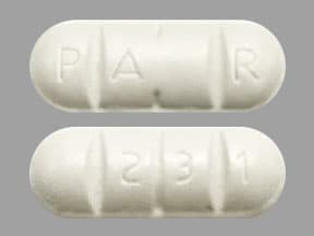 Imprint PAR 231 - praziquantel 600 mg