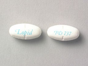 Image 1 - Imprint Lopid P-D 737 - gemfibrozil 600 mg