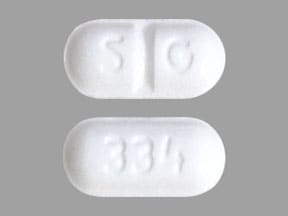 Imprint SG 334 - ethacrynic acid 25 mg