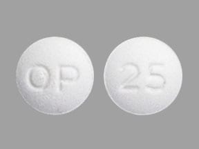 Imprint OP 25 - miglitol 25 mg