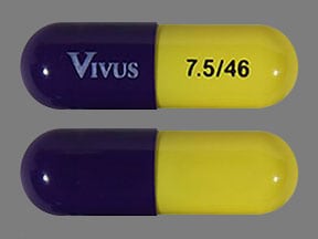 Imprint VIVUS 7.5/46 - Qsymia phentermine hydrochloride 7.5 mg (base) / topiramate extended-release 46 mg