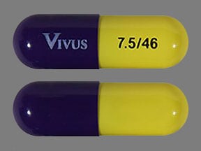 Image 1 - Imprint VIVUS 7.5/46 - Qsymia phentermine hydrochloride 7.5 mg (base) / topiramate extended-release 46 mg