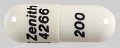 Imprint Zenith 4266 200 - acyclovir 200 mg