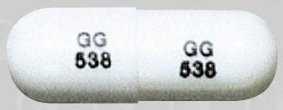 Imprint GG538 - nitrofurantoin 25 mg