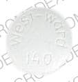 Imprint West-ward 140 - atropine/hyoscyamine/phenobarbital/scopolamine atropine 0.0194 mg / hyoscyamine 0.1037 mg / phenobarbital 16.2 mg / scopolamine 0.0065 mg