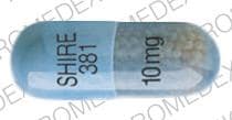 Imprint SHIRE 381 10mg - Adderall XR 10 mg