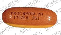 Imprint PROCARDIA 20 PFIZER 261 - Procardia 20 MG