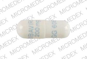 Image 1 - Imprint RIBAVIRIN 200mg GG 608 - ribavirin 200 mg