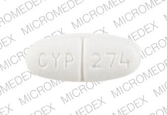 Imprint CYP 274 - guaifenesin/phenylephrine 600 MG-40 MG