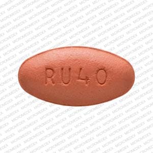 Imprint RU40 - rosuvastatin 40 mg
