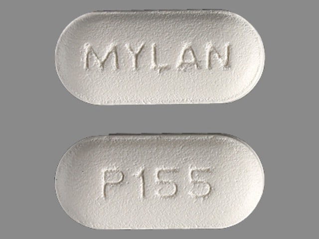 Image 1 - Imprint MYLAN P155 - metformin/pioglitazone 500 mg / 15 mg (base)