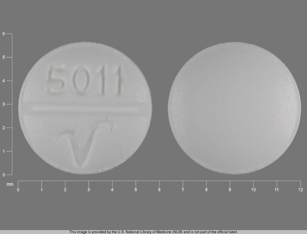 Imprint 5011 V - phenobarbital 16.2 mg