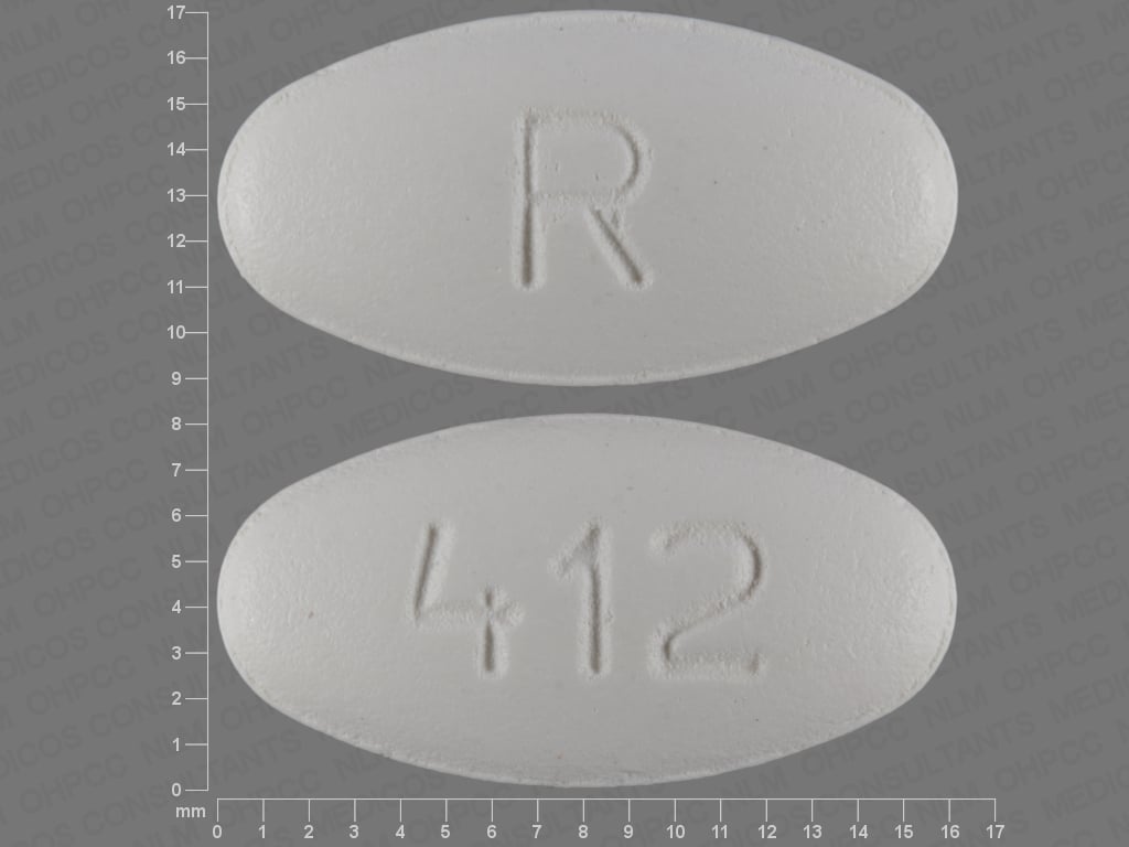 Pill Finder R 412 White Elliptical Oval Medicine pill-finder-r-412-white-elliptical-oval-medicine