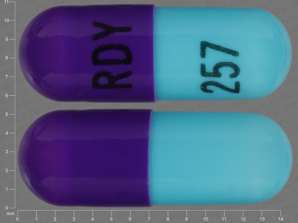 Imprint RDY 257 - ziprasidone 40 mg