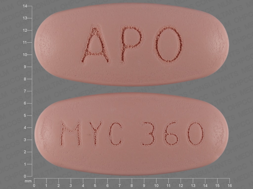 Image 1 - Imprint APO MYC 360 - mycophenolic acid 360 mg