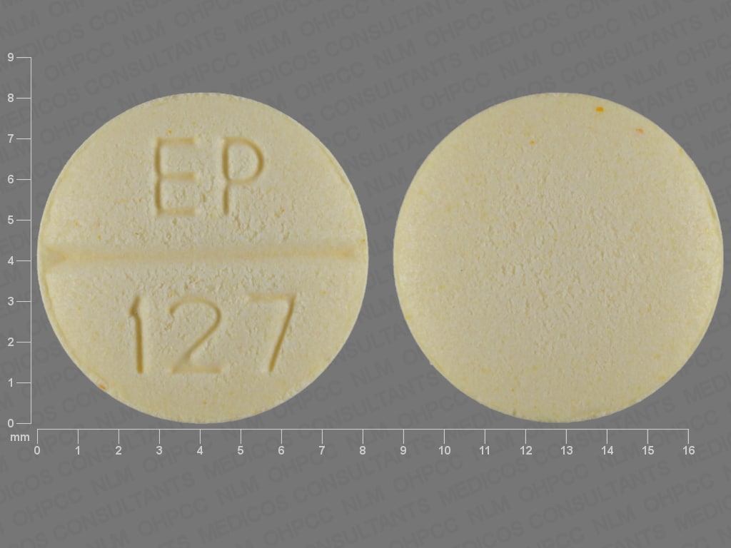 Pill Finder: EP 127 Yellow Round - Medicine.com