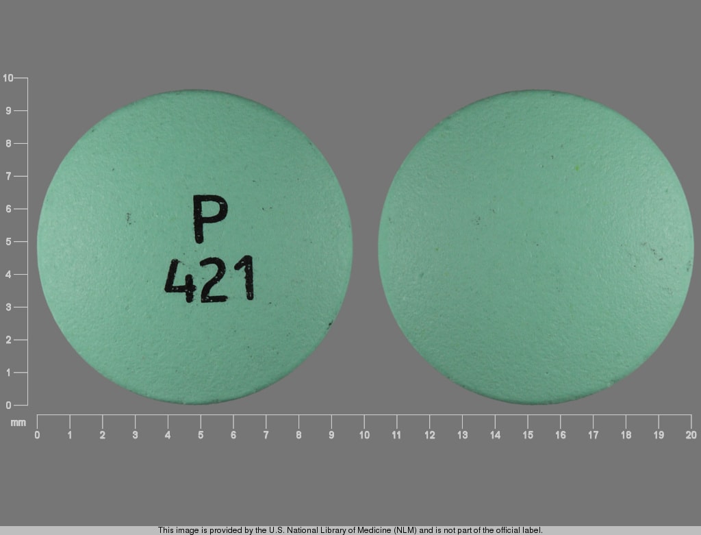 Pill finder p 421 green round medicine