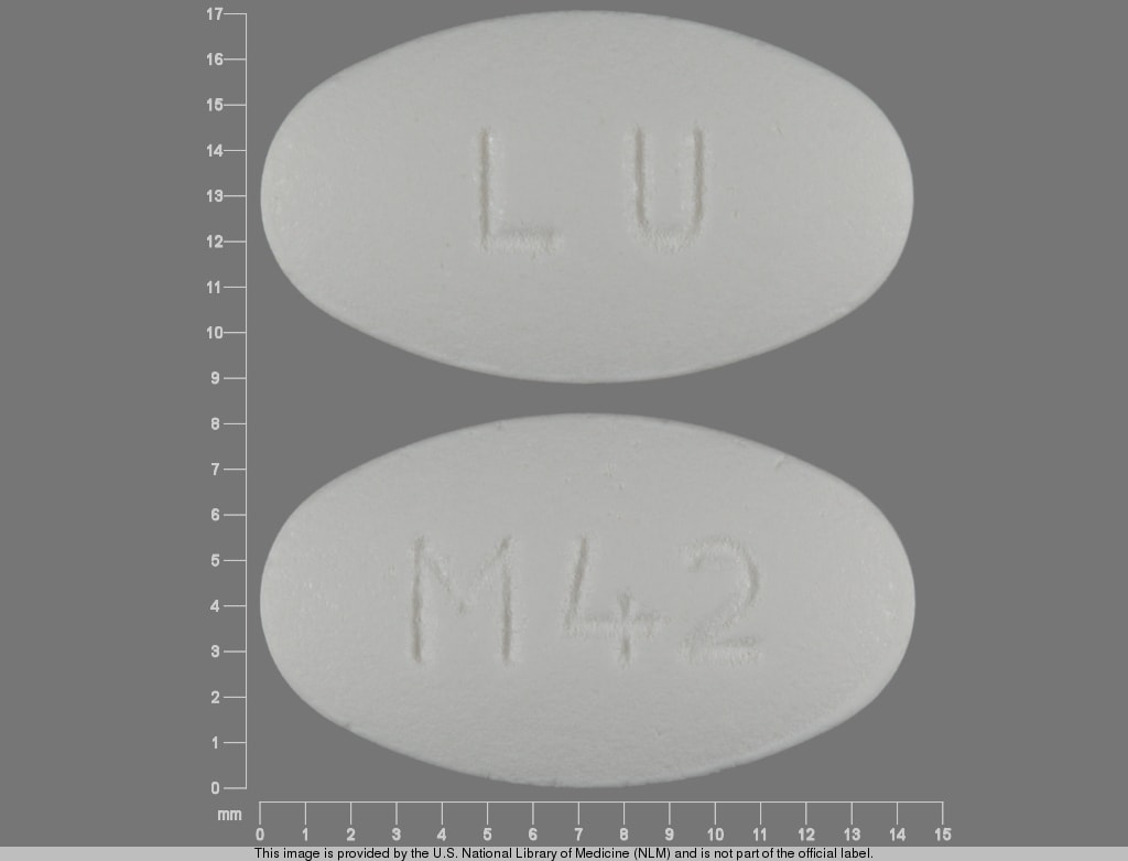 Image 1 - Imprint LU M42 - hydrochlorothiazide/losartan 12.5 mg / 100 mg