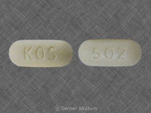 Imprint KOS 502 - Advicor 20 mg / 500 mg