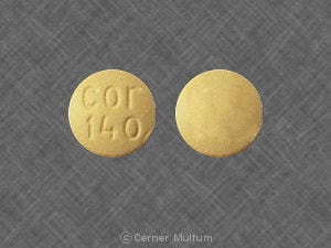 Imprint cor 140 - glyburide/metformin 1.25 mg / 250 mg