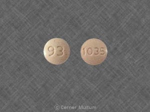 Imprint 93 1035 - hydrochlorothiazide/lisinopril 12.5 mg / 10 mg
