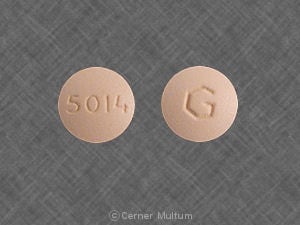 Imprint 5014 G - hydrochlorothiazide/spironolactone 25 mg / 25 mg