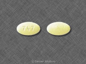 Image 1 - Imprint 747 - hydrochlorothiazide/losartan 25 mg / 100 mg