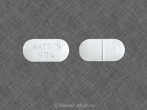 Imprint WATSON 824 - acetaminophen/oxycodone 500 mg / 7.5 mg