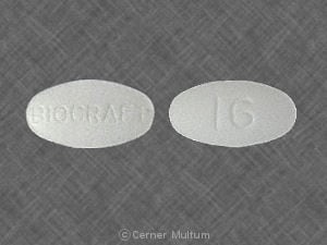Imprint BIOCRAFT 16 - penicillin v potassium 250 mg