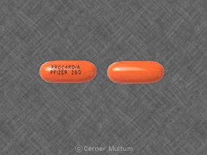 Imprint PROCARDIA PFIZER 260 - Procardia 10 mg
