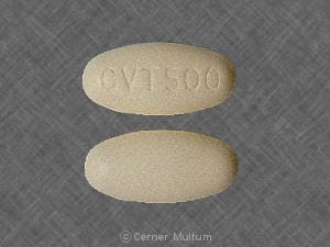 Imprint CVT500 - Ranexa 500 mg