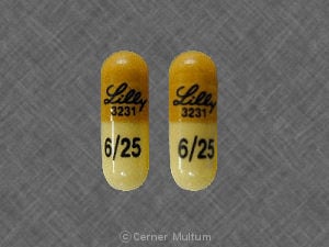 Imprint Lilly 3231 6/25 - Symbyax 25 mg / 6 mg
